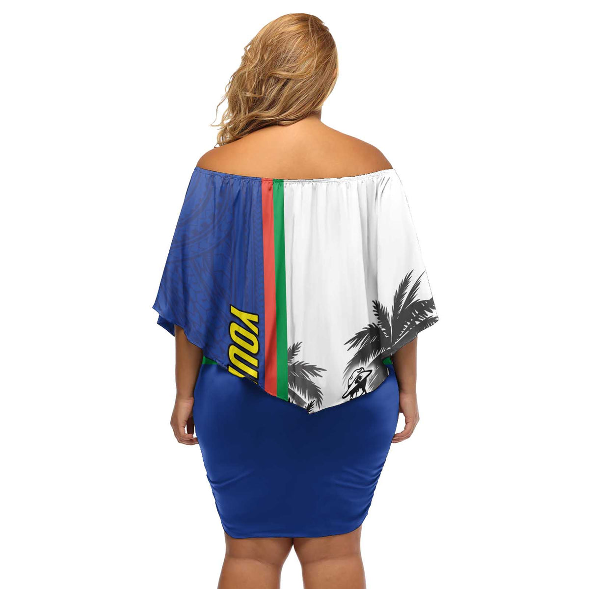 New Caledonia Armistice Day Off Shoulder Short Dress Lest We Forget Flag Style LT05 - Polynesian Pride
