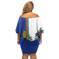 New Caledonia Armistice Day Off Shoulder Short Dress Lest We Forget Flag Style LT05 - Polynesian Pride