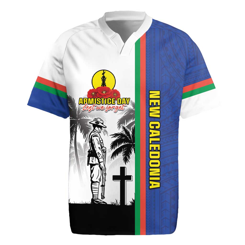 New Caledonia Armistice Day Rugby Jersey Lest We Forget Flag Style LT05 Navy - Polynesian Pride