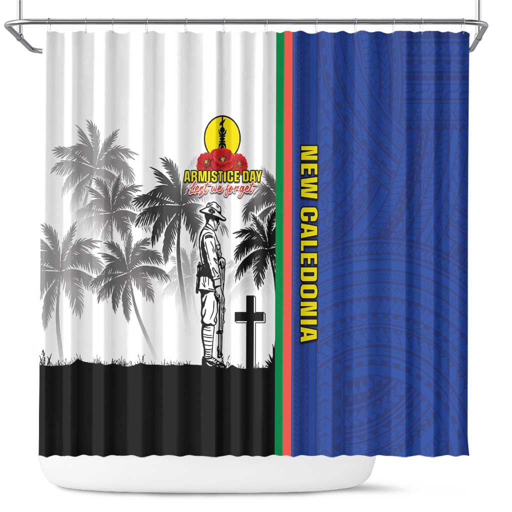 New Caledonia Armistice Day Shower Curtain Lest We Forget Flag Style