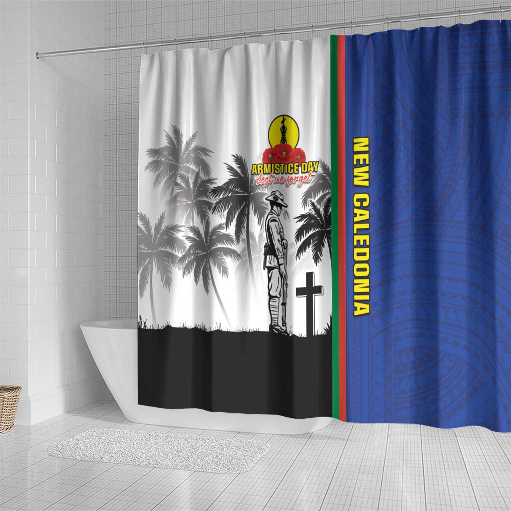 New Caledonia Armistice Day Shower Curtain Lest We Forget Flag Style LT05 - Polynesian Pride