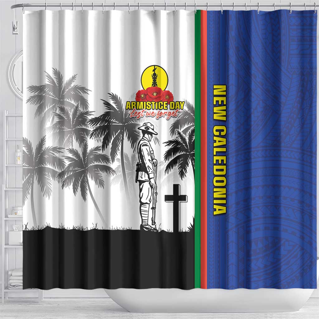 New Caledonia Armistice Day Shower Curtain Lest We Forget Flag Style LT05 - Polynesian Pride