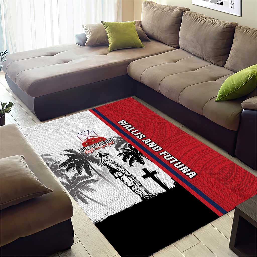 Wallis and Futuna Armistice Day Area Rug Lest We Forget Flag Style LT05 - Polynesian Pride