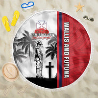 Wallis and Futuna Armistice Day Beach Blanket Lest We Forget Flag Style LT05 One Size 150cm White - Polynesian Pride