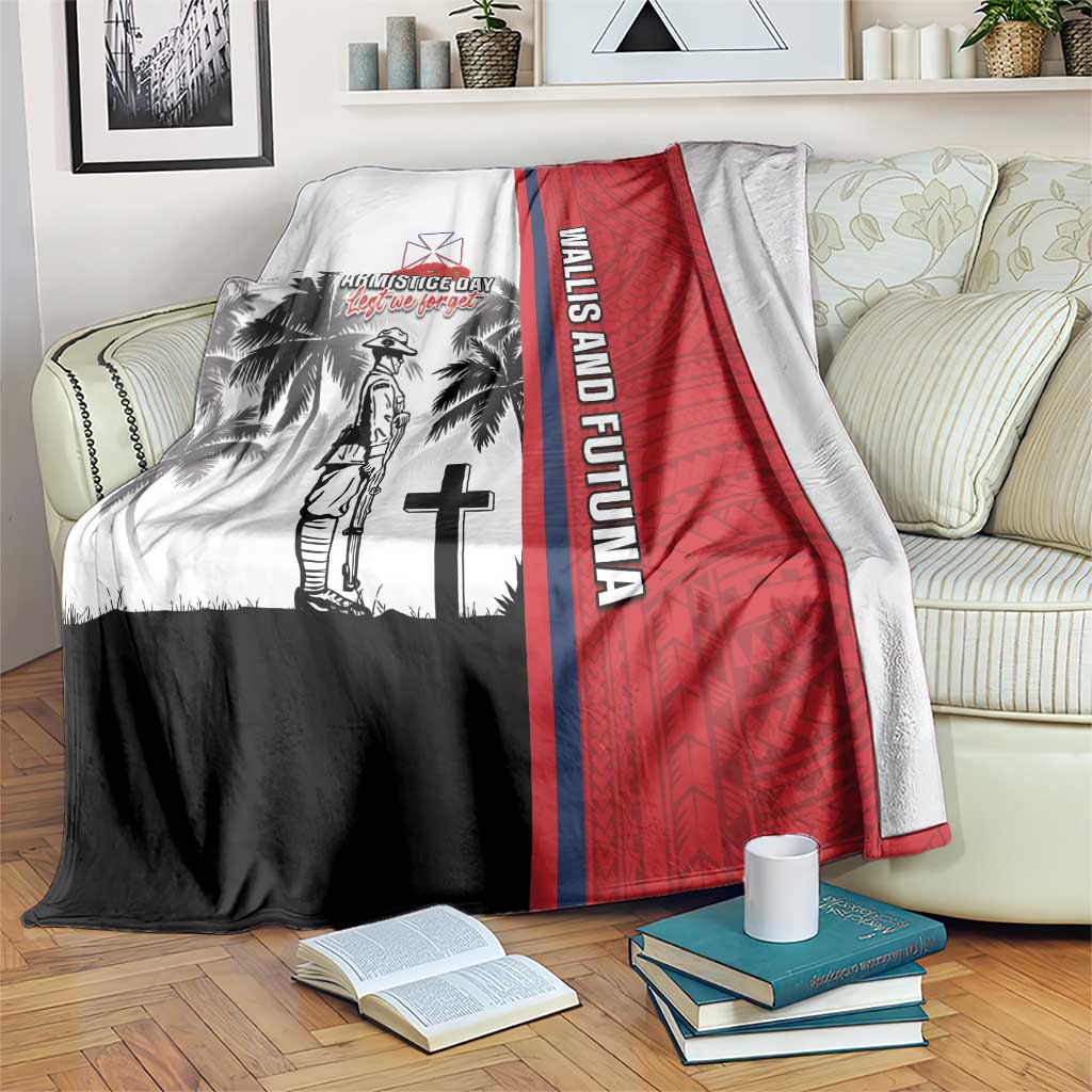 Wallis and Futuna Armistice Day Blanket Lest We Forget Flag Style LT05 White - Polynesian Pride