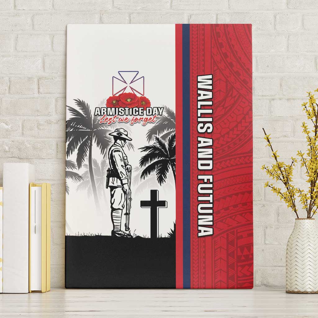 Wallis and Futuna Armistice Day Canvas Wall Art Lest We Forget Flag Style