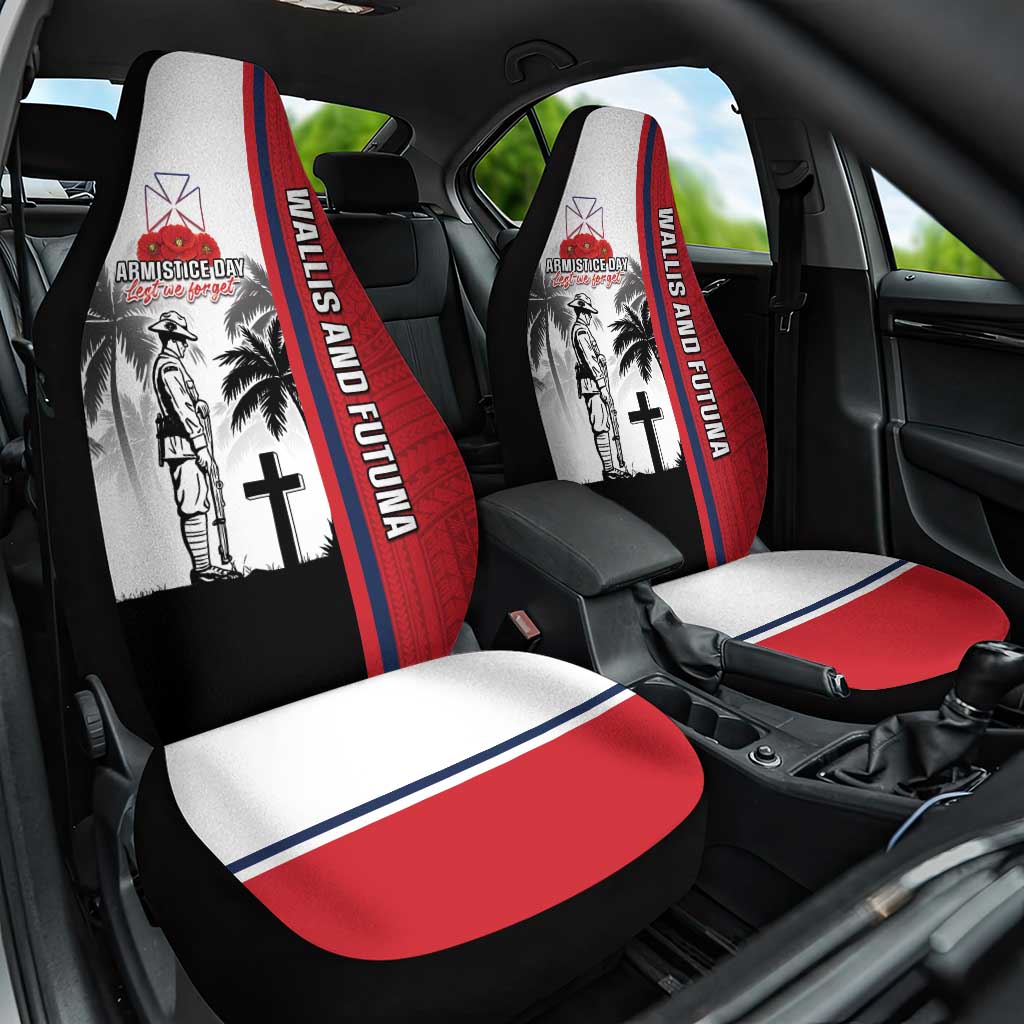 Wallis and Futuna Armistice Day Car Seat Cover Lest We Forget Flag Style LT05 One Size White - Polynesian Pride