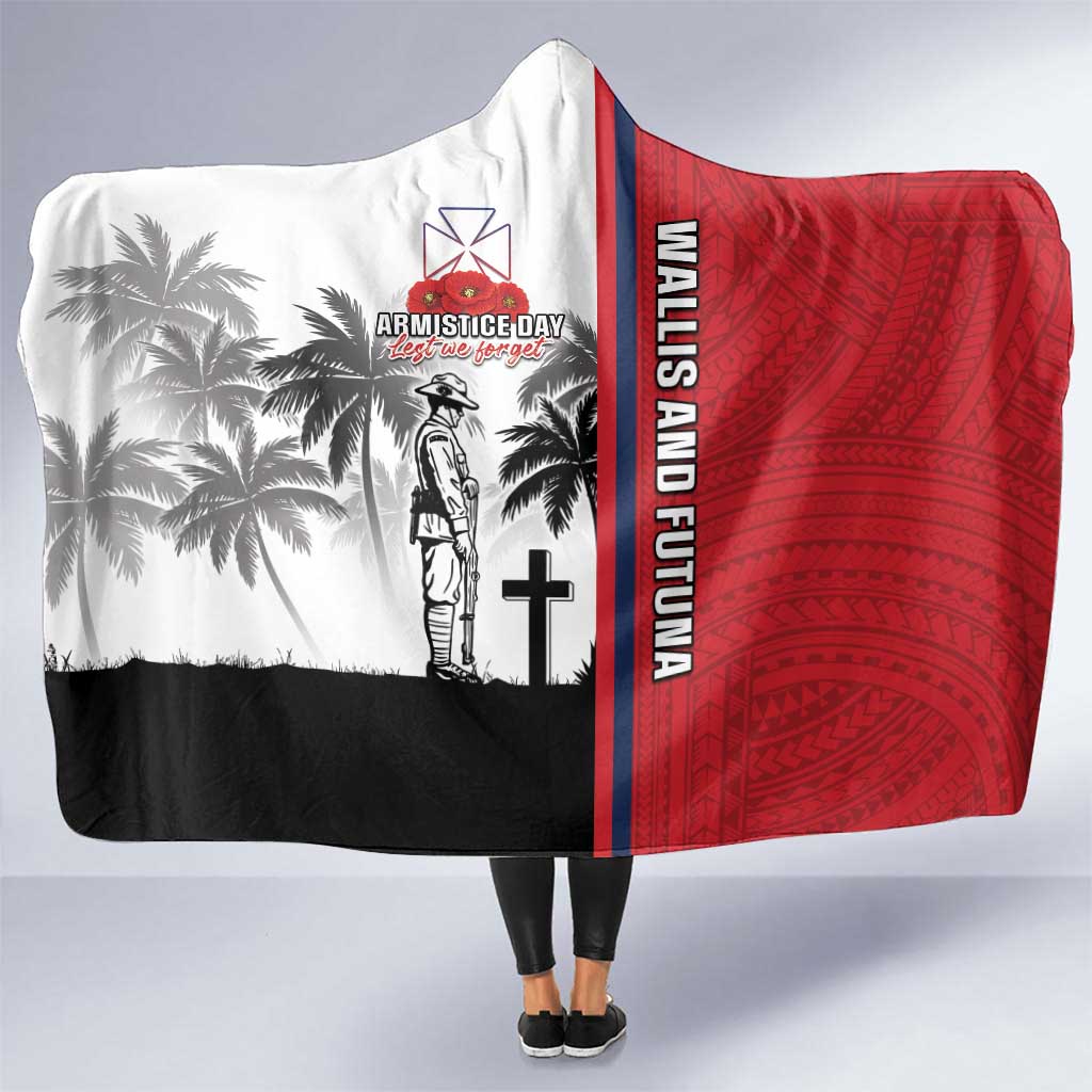 Wallis and Futuna Armistice Day Hooded Blanket Lest We Forget Flag Style