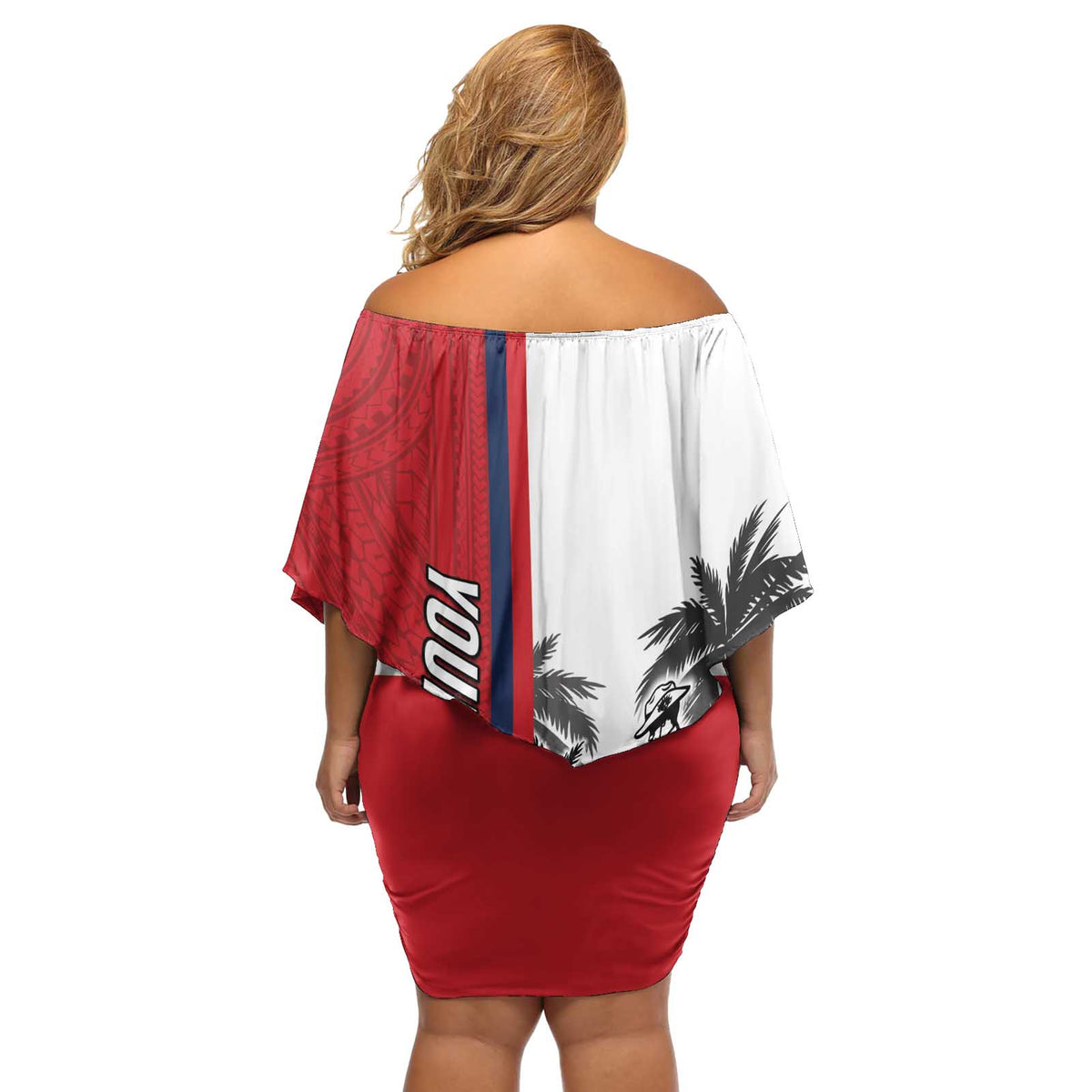 Wallis and Futuna Armistice Day Off Shoulder Short Dress Lest We Forget Flag Style LT05 - Polynesian Pride