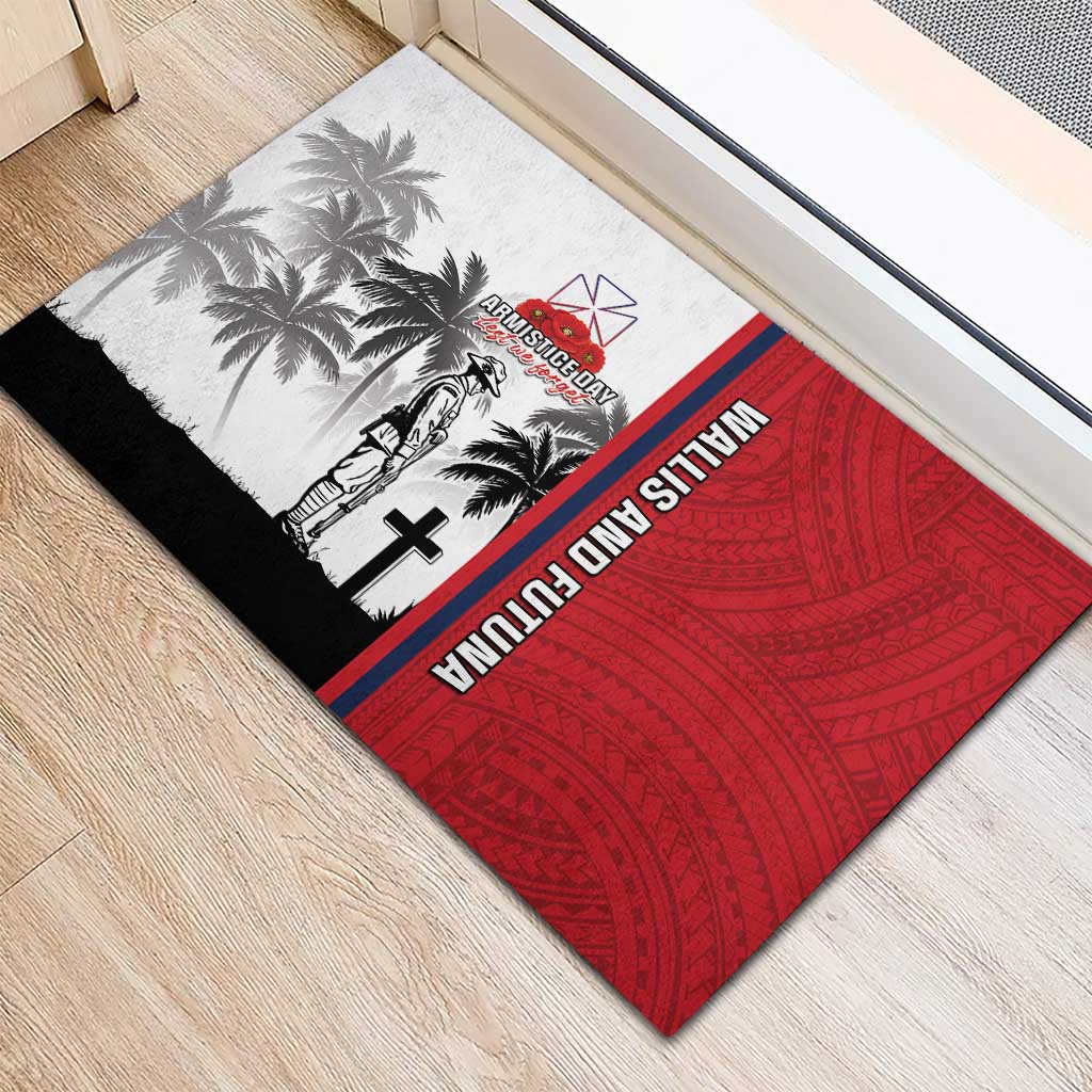 Wallis and Futuna Armistice Day Rubber Doormat Lest We Forget Flag Style LT05 - Polynesian Pride