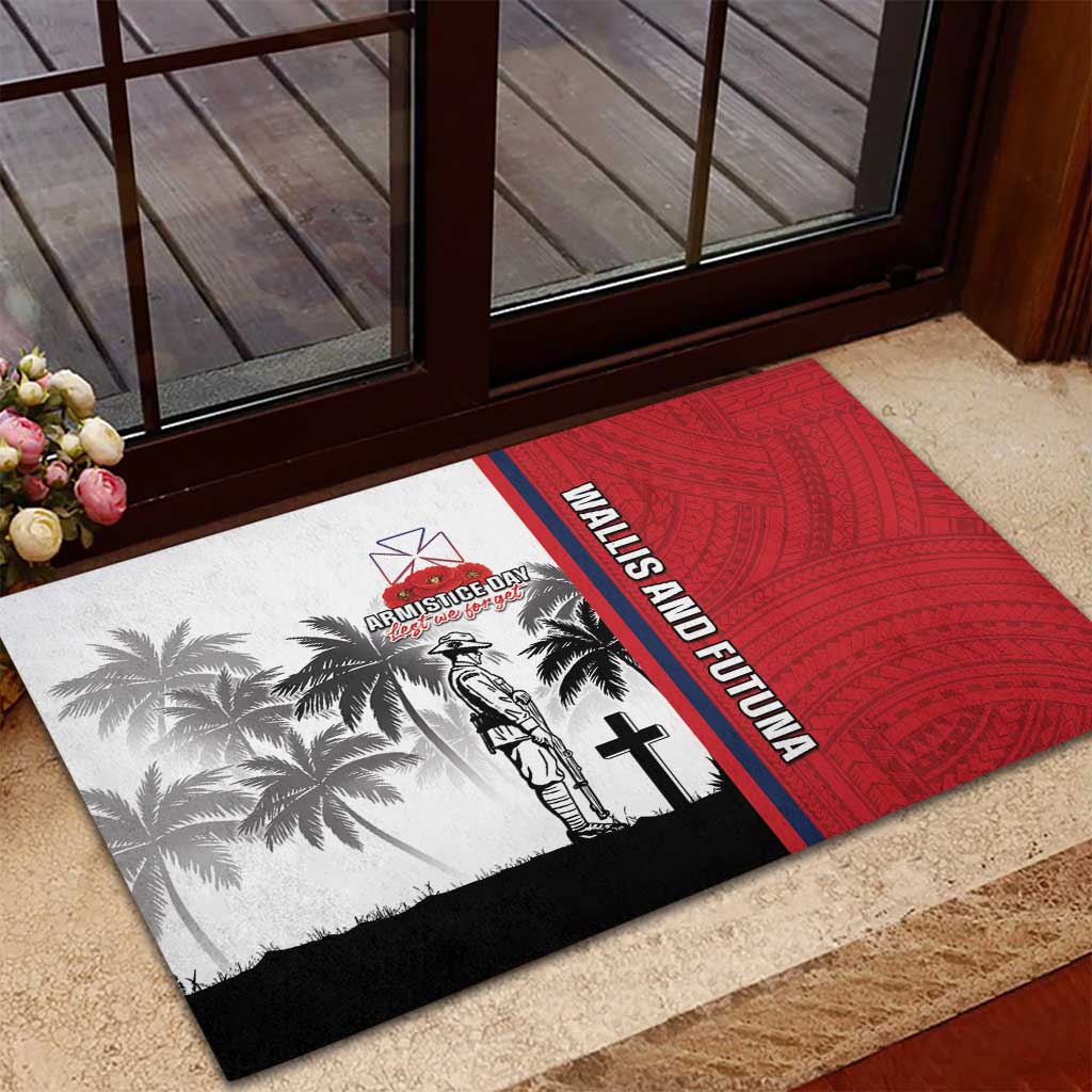 Wallis and Futuna Armistice Day Rubber Doormat Lest We Forget Flag Style LT05 - Polynesian Pride