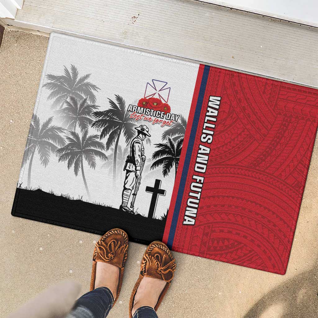 Wallis and Futuna Armistice Day Rubber Doormat Lest We Forget Flag Style LT05 - Polynesian Pride