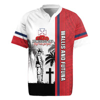 Wallis and Futuna Armistice Day Rugby Jersey Lest We Forget Flag Style LT05 White - Polynesian Pride