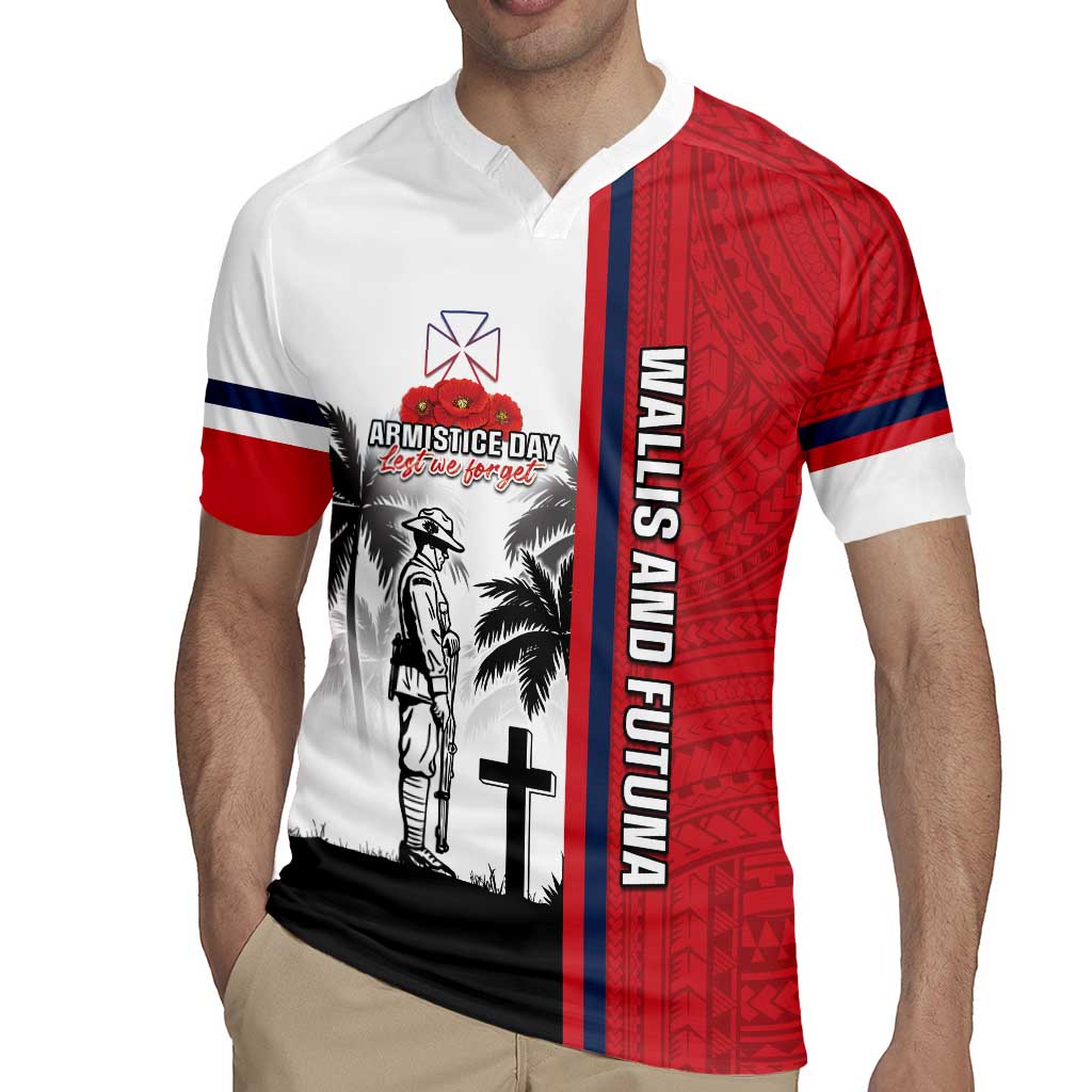Wallis and Futuna Armistice Day Rugby Jersey Lest We Forget Flag Style LT05 - Polynesian Pride