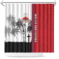 Wallis and Futuna Armistice Day Shower Curtain Lest We Forget Flag Style LT05 White - Polynesian Pride