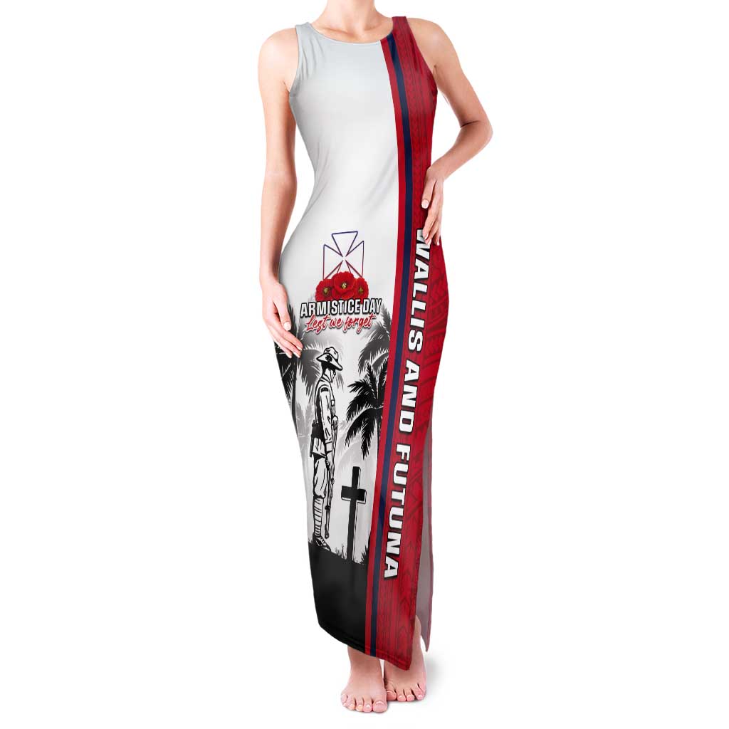 Wallis and Futuna Armistice Day Tank Maxi Dress Lest We Forget Flag Style