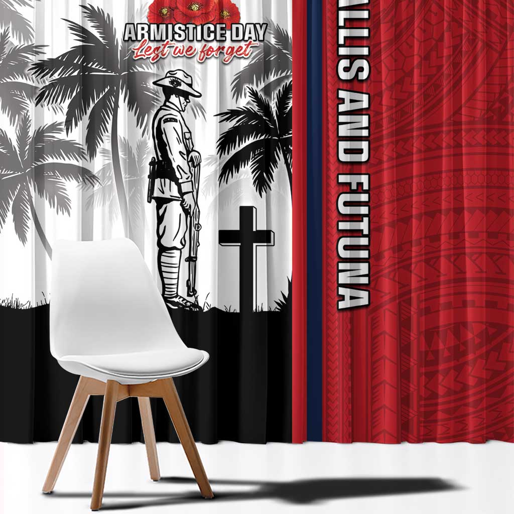 Wallis and Futuna Armistice Day Window Curtain Lest We Forget Flag Style LT05 - Polynesian Pride