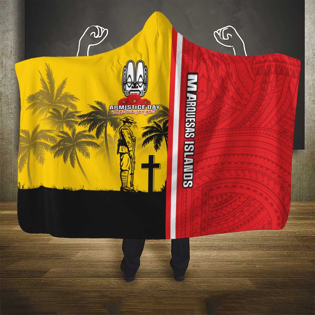 Marquesas Islands Armistice Day Hooded Blanket Lest We Forget Flag Style LT05 - Polynesian Pride