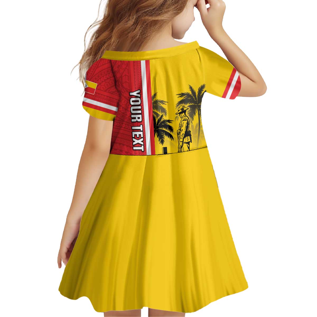 Marquesas Islands Armistice Day Kid Short Sleeve Dress Lest We Forget Flag Style LT05 - Polynesian Pride