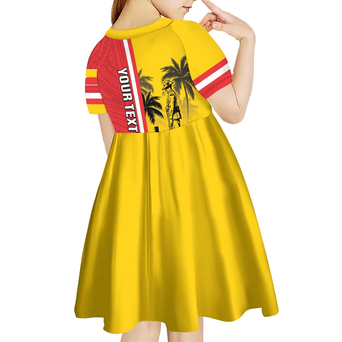 Marquesas Islands Armistice Day Kid Short Sleeve Dress Lest We Forget Flag Style LT05 - Polynesian Pride