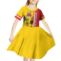 Marquesas Islands Armistice Day Kid Short Sleeve Dress Lest We Forget Flag Style LT05 - Polynesian Pride