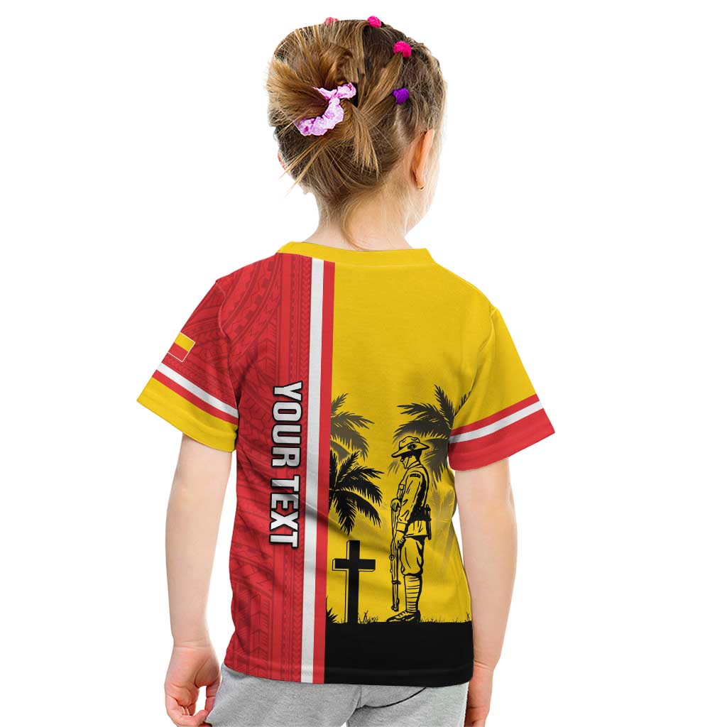 Marquesas Islands Armistice Day Kid T Shirt Lest We Forget Flag Style LT05 - Polynesian Pride