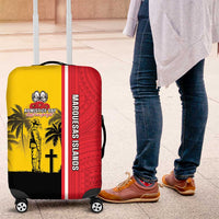 Marquesas Islands Armistice Day Luggage Cover Lest We Forget Flag Style LT05 Yellow - Polynesian Pride