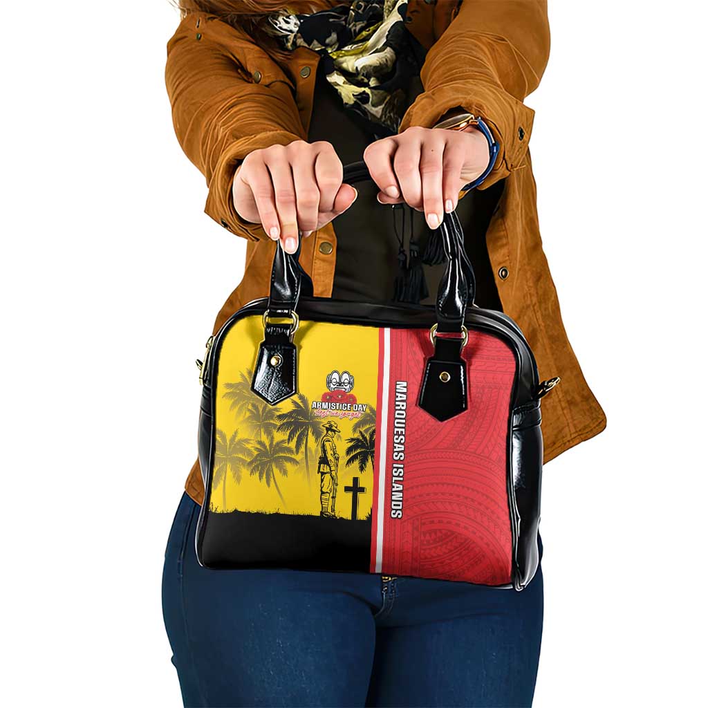 Marquesas Islands Armistice Day Shoulder Handbag Lest We Forget Flag Style LT05 One Size Yellow - Polynesian Pride