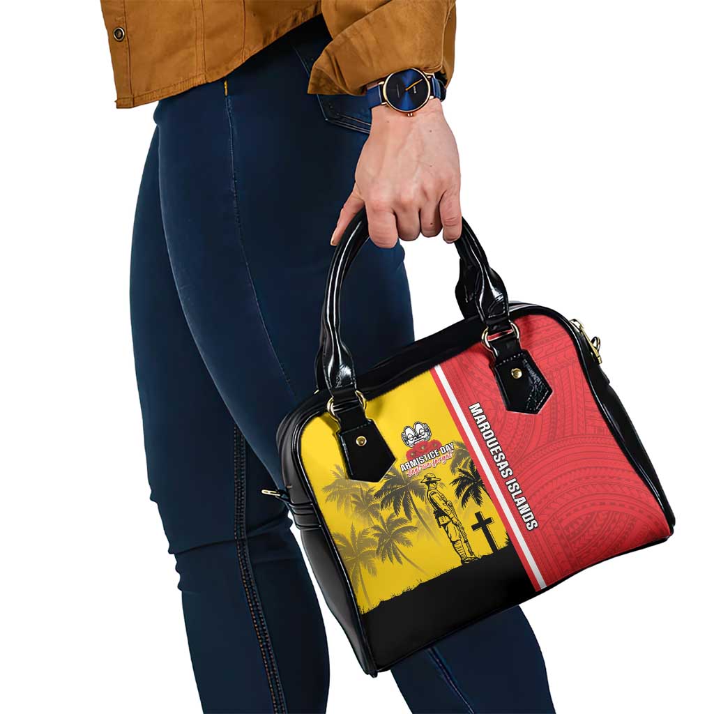 Marquesas Islands Armistice Day Shoulder Handbag Lest We Forget Flag Style LT05 - Polynesian Pride