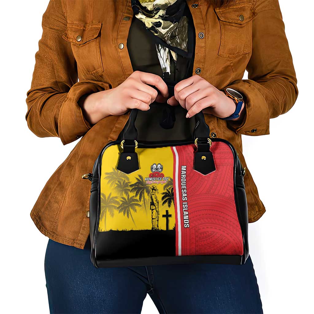 Marquesas Islands Armistice Day Shoulder Handbag Lest We Forget Flag Style LT05 - Polynesian Pride