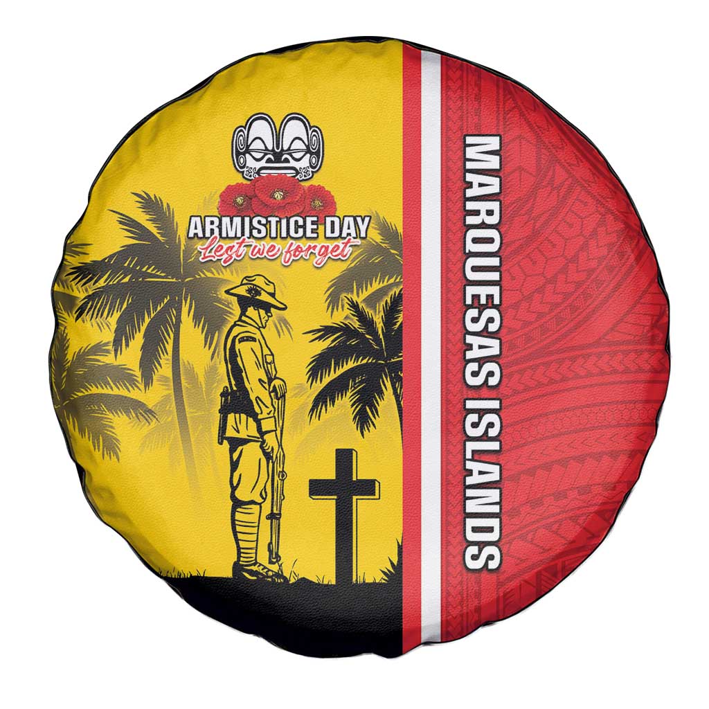 Marquesas Islands Armistice Day Spare Tire Cover Lest We Forget Flag Style LT05 - Polynesian Pride