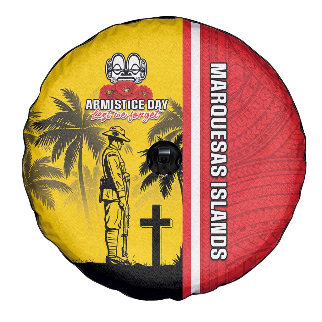Marquesas Islands Armistice Day Spare Tire Cover Lest We Forget Flag Style LT05 - Polynesian Pride