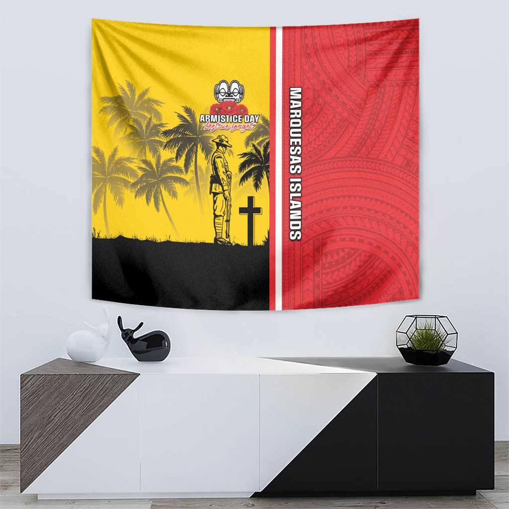 Marquesas Islands Armistice Day Tapestry Lest We Forget Flag Style LT05 - Polynesian Pride
