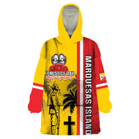 Marquesas Islands Armistice Day Wearable Blanket Hoodie Lest We Forget Flag Style LT05 One Size Yellow - Polynesian Pride