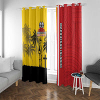 Marquesas Islands Armistice Day Window Curtain Lest We Forget Flag Style LT05 With Grommets Yellow - Polynesian Pride