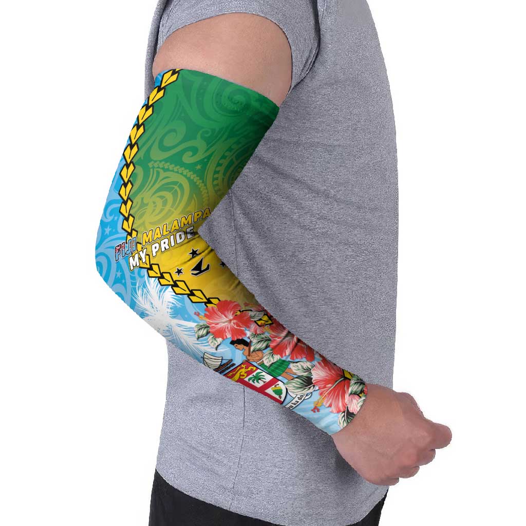 Personalised Malampa Fiji Day Arm Sleeves Tribal Pattern With Tropical Flowers LT05 - Polynesian Pride