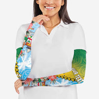 Personalised Malampa Fiji Day Arm Sleeves Tribal Pattern With Tropical Flowers LT05 - Polynesian Pride