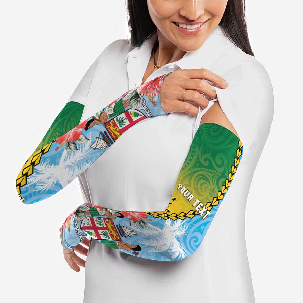 Personalised Malampa Fiji Day Arm Sleeves Tribal Pattern With Tropical Flowers LT05 - Polynesian Pride