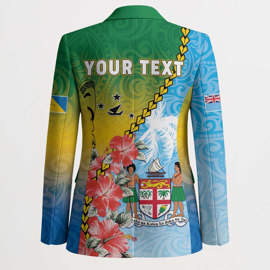 Personalised Malampa Fiji Day Blazer Tribal Pattern With Tropical Flowers LT05 - Polynesian Pride