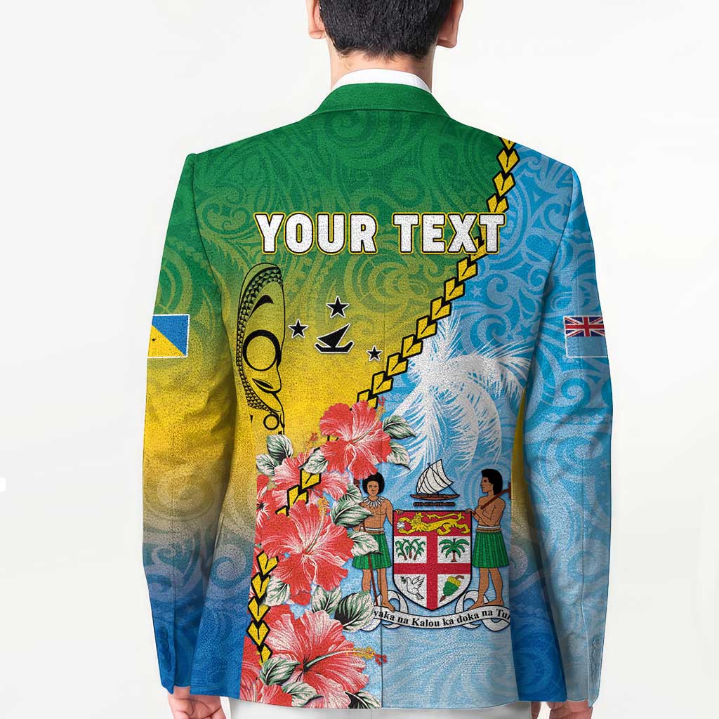 Personalised Malampa Fiji Day Blazer Tribal Pattern With Tropical Flowers LT05 - Polynesian Pride