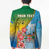 Personalised Malampa Fiji Day Blazer Tribal Pattern With Tropical Flowers LT05 - Polynesian Pride