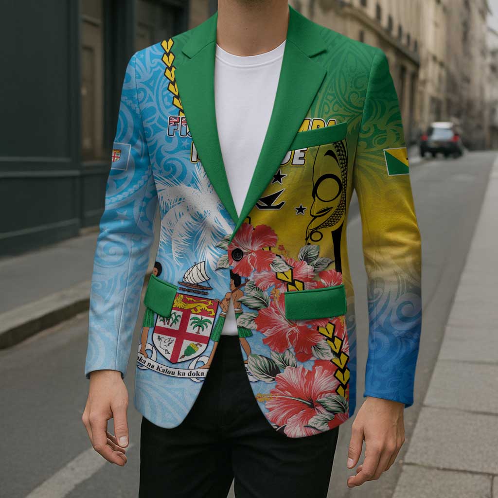 Personalised Malampa Fiji Day Blazer Tribal Pattern With Tropical Flowers LT05 - Polynesian Pride