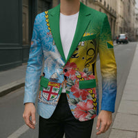 Personalised Malampa Fiji Day Blazer Tribal Pattern With Tropical Flowers LT05 - Polynesian Pride