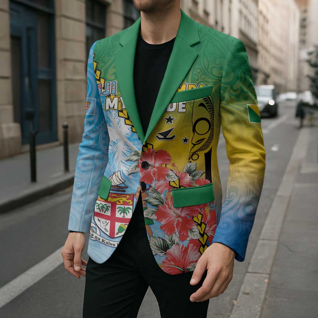 Personalised Malampa Fiji Day Blazer Tribal Pattern With Tropical Flowers LT05 - Polynesian Pride