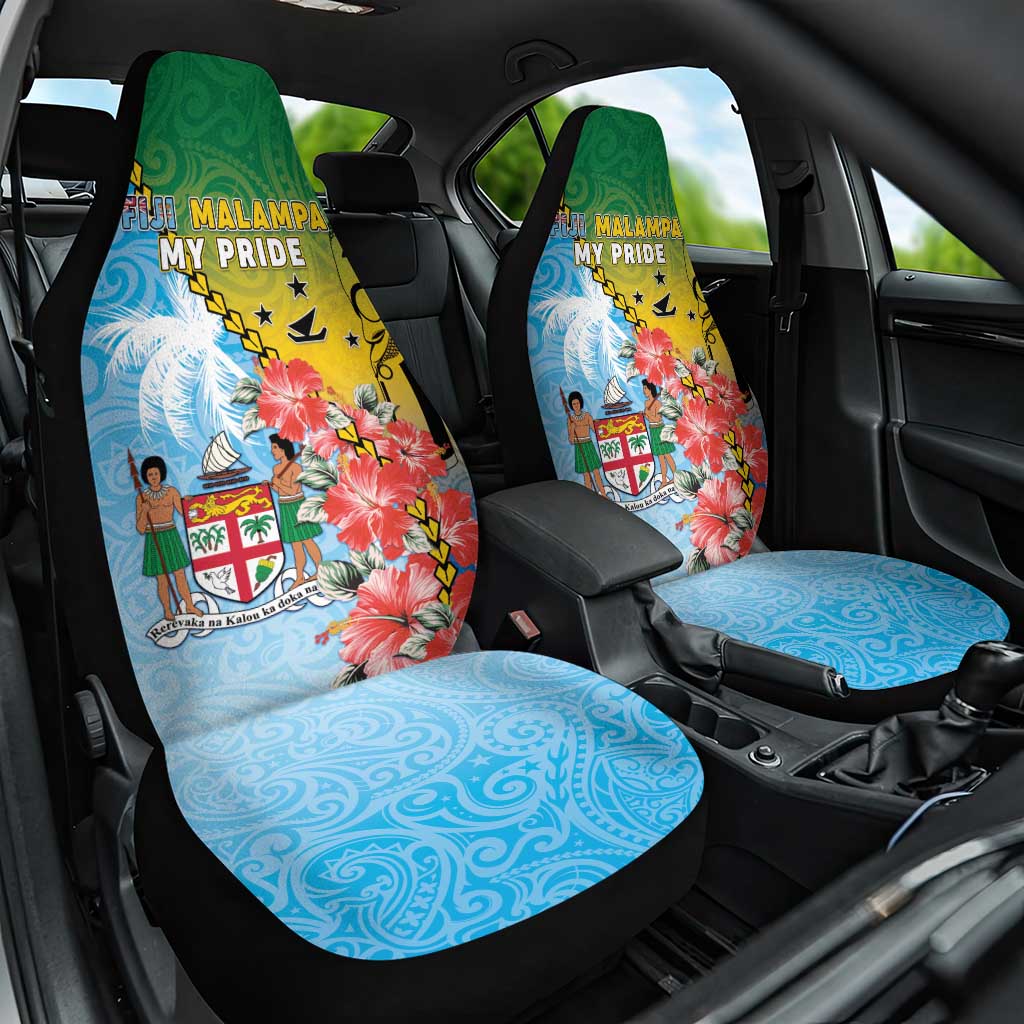 Malampa Fiji Day Car Seat Cover Tribal Pattern With Tropical Flowers LT05 One Size Colorful - Polynesian Pride