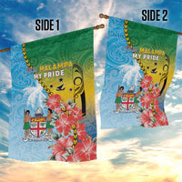 Malampa Fiji Day Garden Flag Tribal Pattern With Tropical Flowers LT05 - Polynesian Pride