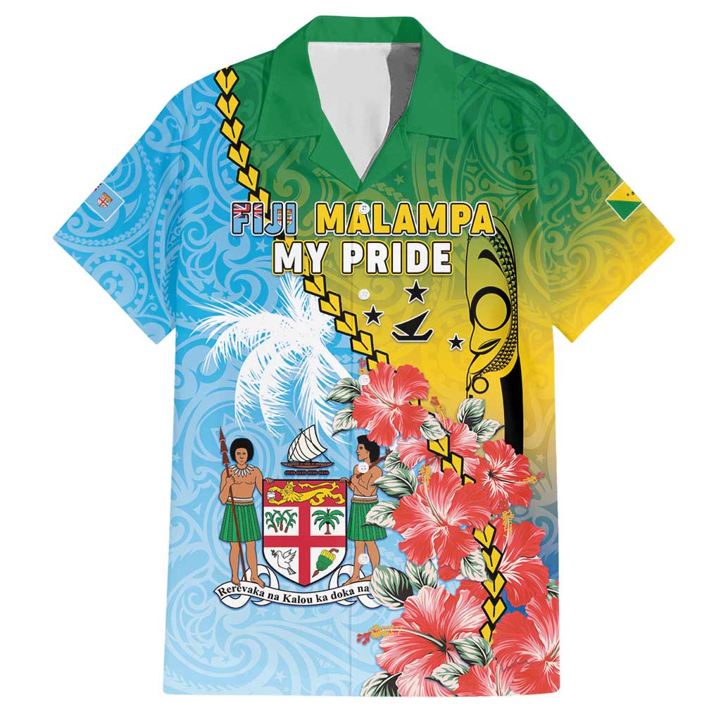 Personalised Malampa Fiji Day Hawaiian Shirt Tribal Pattern With Tropical Flowers LT05 Colorful - Polynesian Pride