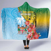 Malampa Fiji Day Hooded Blanket Tribal Pattern With Tropical Flowers LT05 One Size Colorful - Polynesian Pride