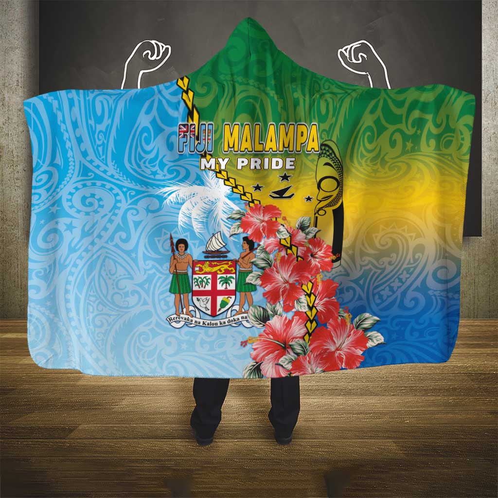 Malampa Fiji Day Hooded Blanket Tribal Pattern With Tropical Flowers LT05 - Polynesian Pride