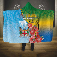 Malampa Fiji Day Hooded Blanket Tribal Pattern With Tropical Flowers LT05 - Polynesian Pride